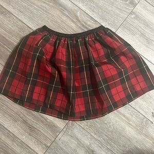 Skirt, plaid, christmas, red, black, yellow, ralph lauren